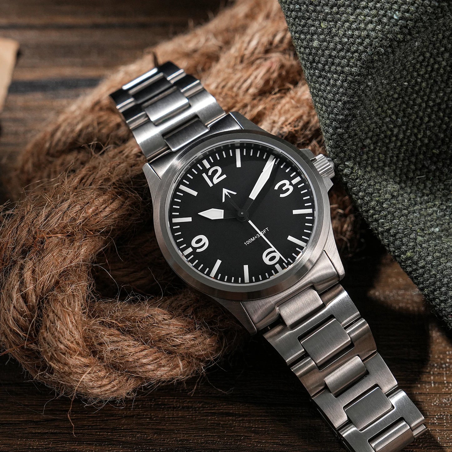 MILITADO ML18 Quartz PVD 316L Steel Sapphire VH31 Sweep Second Movement Sapphire BGW9 Lume 100M Waterproof Men Wristwatch