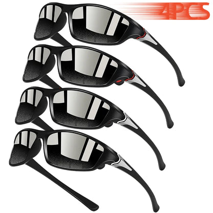 4PCS Fashion Classic Vintage Sports Sunglasses Protection Cycling Fishing Running Mountaineering Driving Sun Glasses