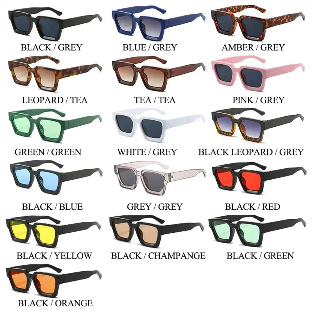 JNPCXI Fashion Square Women Luxury Sunglasses Retro Gradient Blue Designer Men Trending Sun Glasses Shades UV400