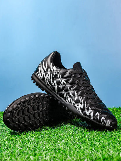 Chaussures de football TF multi-terrain adaptables, en tissu PU respirant et doux pour la peau, semelle en caoutchouc antidérapante, stabilité optimale pour l'entraînement quotidien