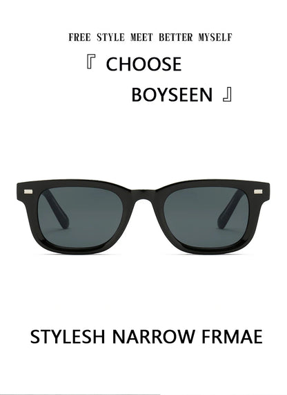 Men's Thick Framed Retro Brown Sunglasses Narrow Framed Hip-hop Style Rapper Eyewear Vacation Sunglasses UV400