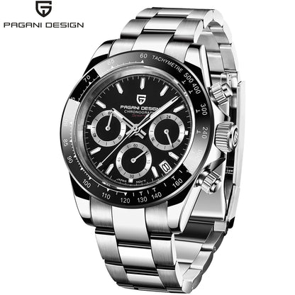 Chronographenuhr für Herren von PAGANI DESIGN – Luxuriöse Quarz-Armbanduhr, leuchtend und wasserdicht.