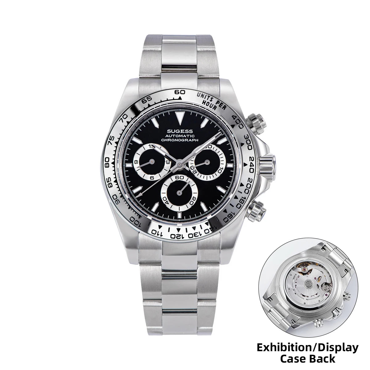 Sugess Diving Men's Watch Panda Automatic Mechanical Chronograph Peacock SL4801 Movement Wristwatch Waterproof Ceramic Bezel New