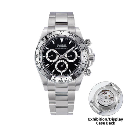 Sugess Diving Men's Watch Panda Automatic Mechanical Chronograph Peacock SL4801 Movement Wristwatch Waterproof Ceramic Bezel New