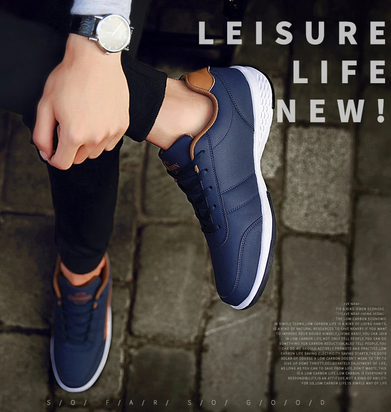 YRZL férfi cipő tavaszra és őszre, vízálló gyalogló sneaker, szabadidős férfi bőr sportcipő, csúszásmentes lábbeli, teniszcipő férfiaknak