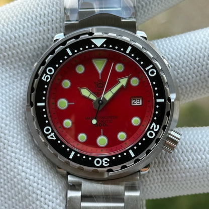 STEELDIVE Popular SD1975 47.5MM Case Red Dial 300M Waterproof AR Sapphire Glass Tuna Dive Men's NH35 Automatic Watches for You