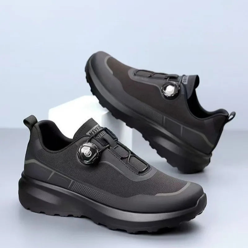 Original, neu, Herren, Sneaker mit drehbarem Knopf, Fahrsneaker, Plateau-Freizeit- und Wanderschuhe, Outdoor, strapazierfähige Lauf- und Sportschuhe, Plus-Größe