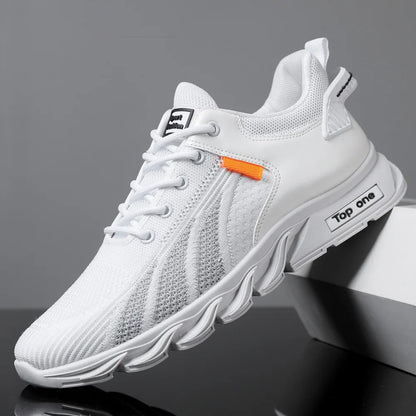 Modne muške tenisice, mrežaste ležerne cipele, muške cipele na vezanje, lagane vulkanizirane cipele, tenisice za hodanje, Zapatillas Hombre