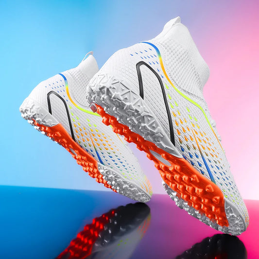 Zapatillas de fútbol para hombre, botas de fútbol profesionales para césped y futsal, unisex, para partidos en césped y entrenamiento al aire libre, tacos antideslizantes y transpirables