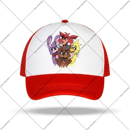 FNAF Baseball Cap Five Nights At Freddys Unisex Sun Hats Cartoon Anime Printed Hat Boys Girls Fashion Caps Birthday Party Gifts