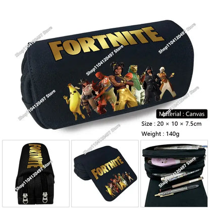 Аниме несесер за моливи Fortnites, кавай, с голям капацитет, водоустойчив ръчен несесер за косплей, офис канцеларски подарък играчка