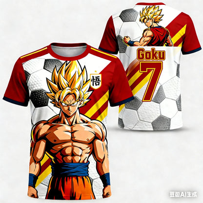 2026 Summer Dragon Ball Men's Casual T-shirt 3D Printed Short-sleevedFashion Loose Women and Kids Breathable Sports Top Shirt