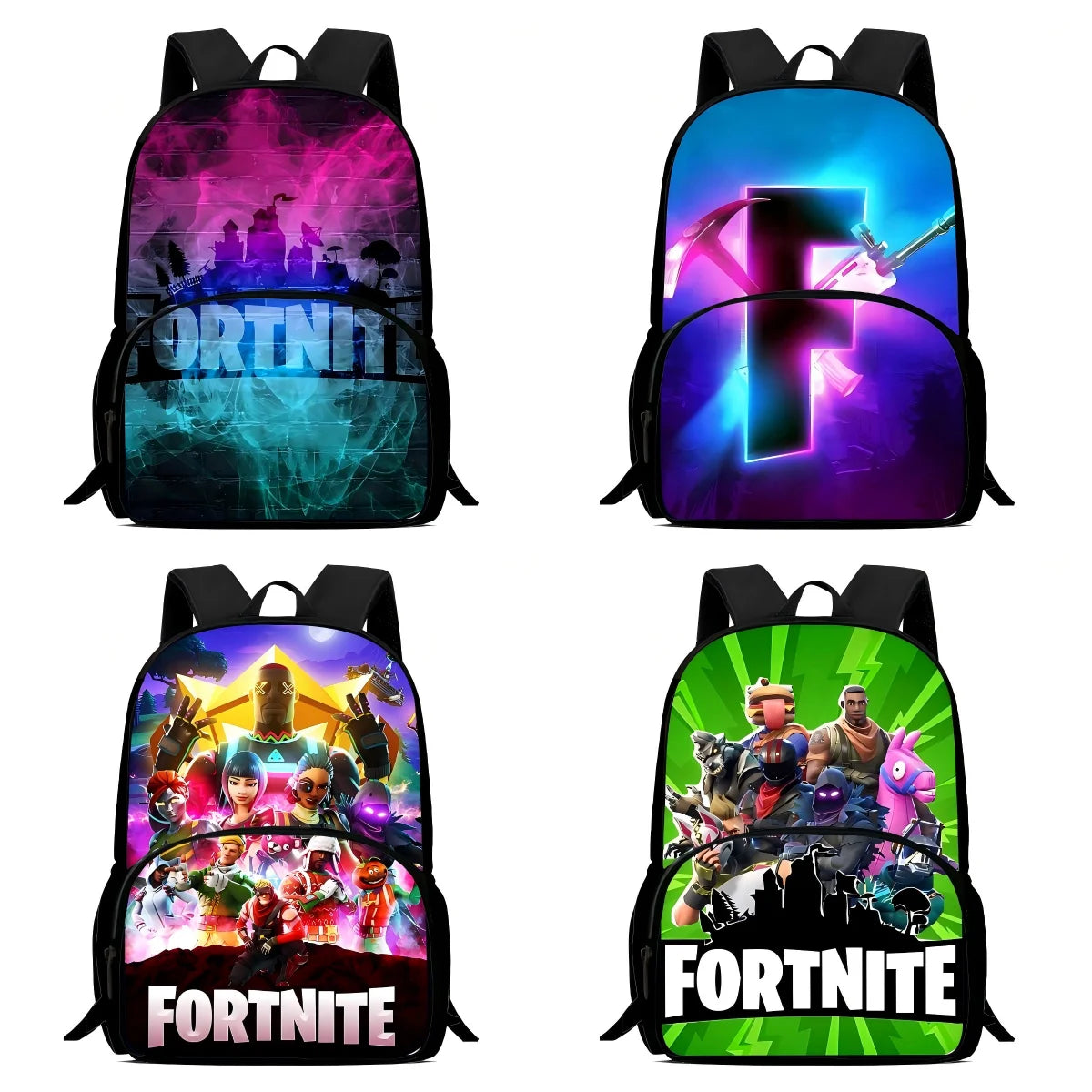 Popular Game Fortnite Kids Backpacks for Boys and Girls, Student Birthday Gift, Child School Bags with Large Capacity, Durable Camping Rucksack