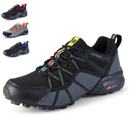 Pantofi de drumeție pentru bărbați, all-terrain, pantofi sport de exterior, din plasă respirabilă, antiderapanți și rezistenți la uzură, pantofi de drumeție pentru ciclism în aer liber