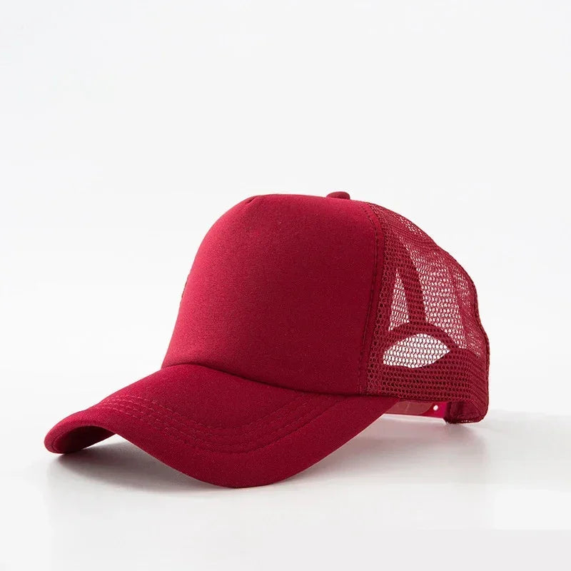 Custom Hat with Logo Printing Polyester Mesh Trucker Hat Adjustable Dad DIY Logo Baseball Cap for Men Women