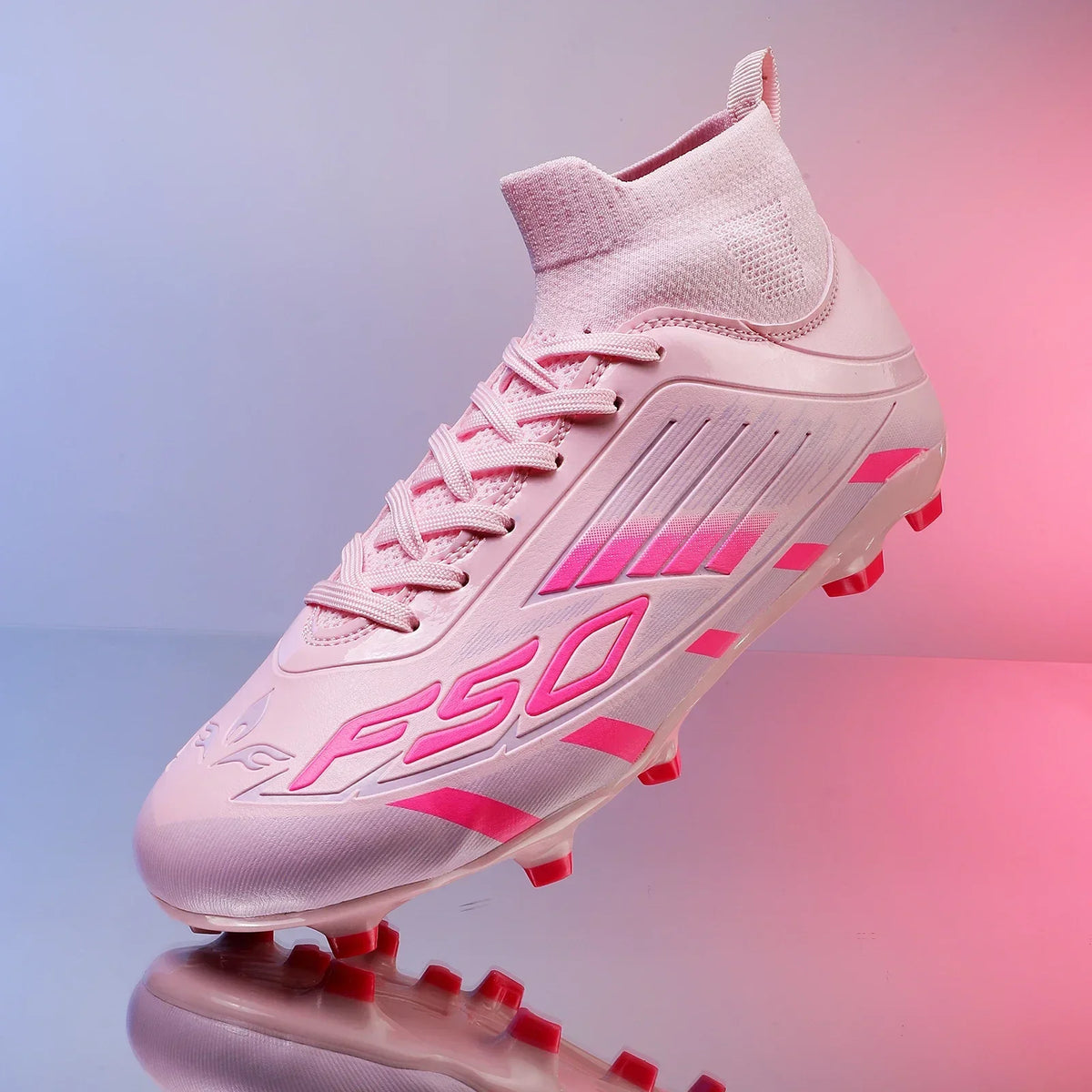 Nouvelles chaussures de football professionnelles pour hommes, chaussures de sport à cheville haute, chaussures de football TF/FG pour garçons, unisexes, antidérapantes, confortables