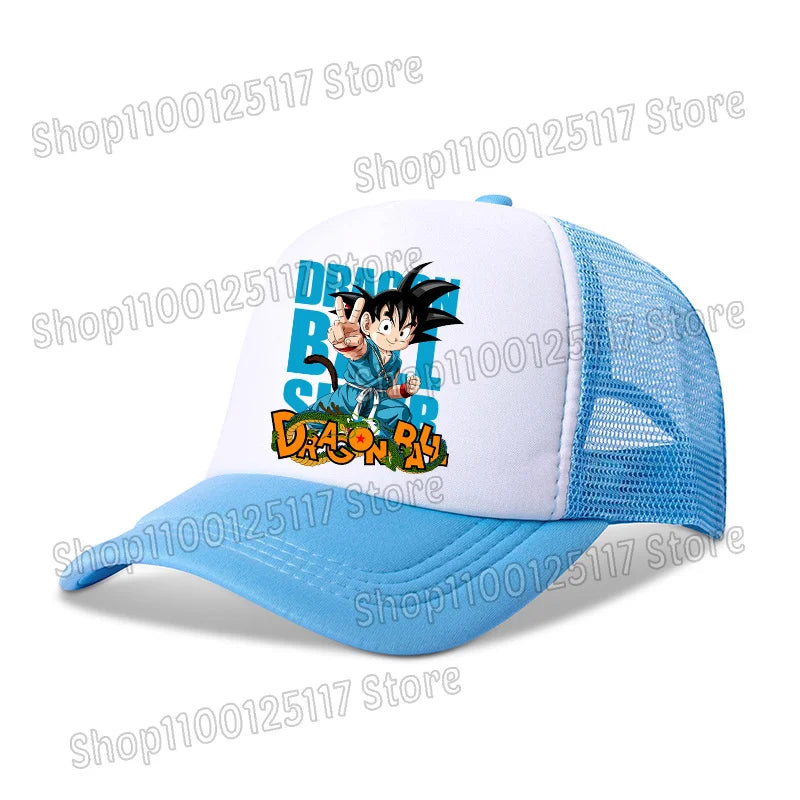 Dragons Ball Baseball Cap Anime Printed Caps Breathable Peaked Hat Cartoon Goku Summer Sports Snapback Mesh Sunhat Children Gift