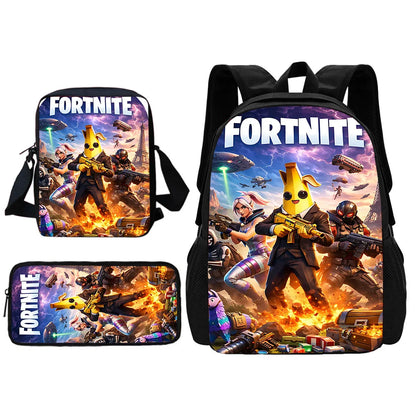 New Game FortniteS Child School Backpack With Shoulder Bag Pencil Bags School Bags for Boys Girls Best Gift