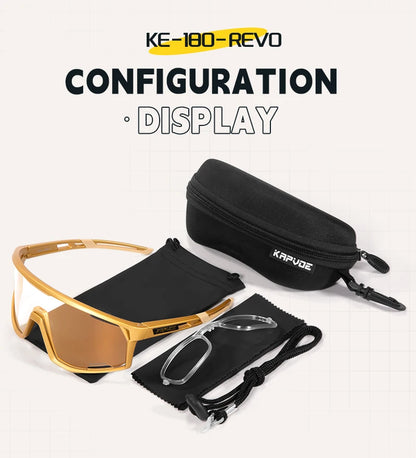 KAPVOE Men Women Road Bike UV400 Goggles Mountain Sports Eyewear Outdoor Photochromic Cycling Sunglasses Bicycle Cycling Glasses