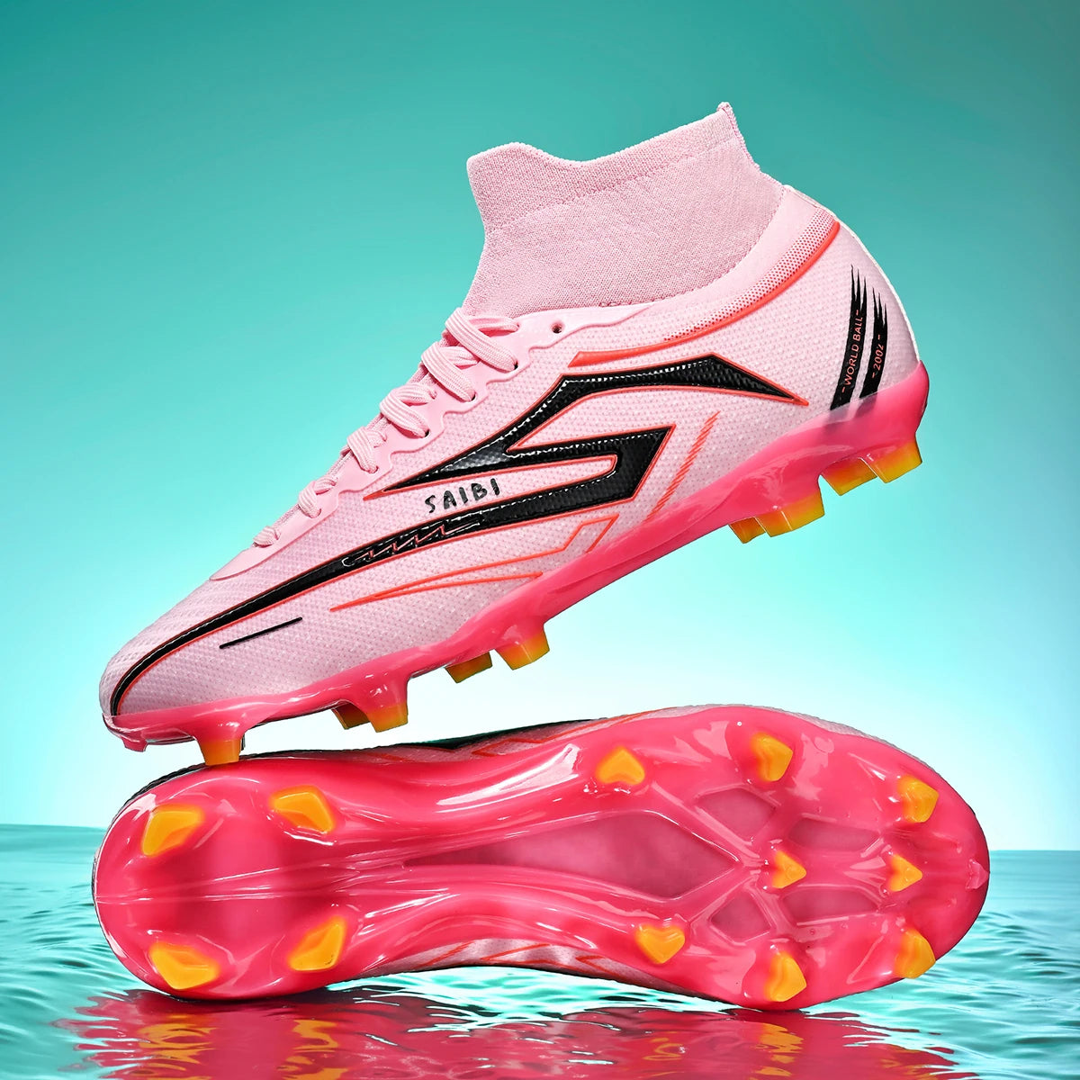 Unisex AG/FG Soccer Cleats, breathable, non-slip, lightweight, durable, for grass training & matches, multi-color available.