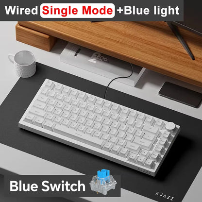 Ajazz AK820 /AK820PRO Gaming Mechanical Keyboard 82 Keys Wired Bluetooth 2.4GHz Wireless Gamer Keyboard Custom Gasket for Laptop