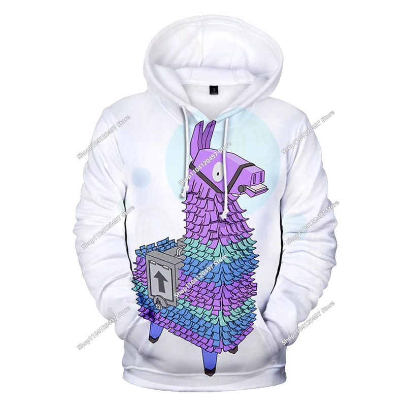 Felpa con cappuccio Fortnite Anime per bambini e uomo, streetwear hip-hop, sportswear casual, vestibilità ampia, moda outdoor