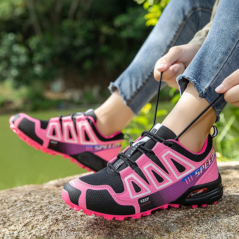 Hiking Shoes Women's Outdoor Hiking Sports Shoes, Non-slip Hunting Tactical Shoes, Breathable Lace-up Climbing Shoes, Cycling