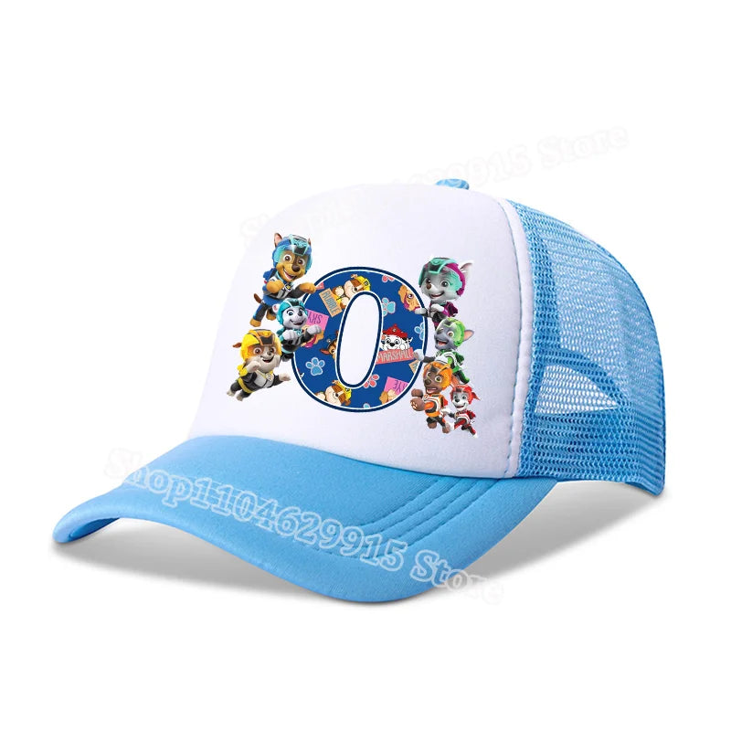 Paw Patrols Baseball Cap Boys Girls Cartoon Anime Chase Skye A-Z Letters Print Hat Summer Athleisure Adjustable Casual Hats Gift