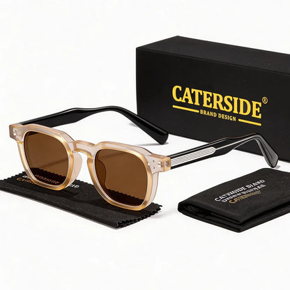 CATERSIDE New Vintage Men's Sunglasses High-Quality Square Sun Glasses Women's Outdoor Travel Beach Summer Fashion Glasses Uv400