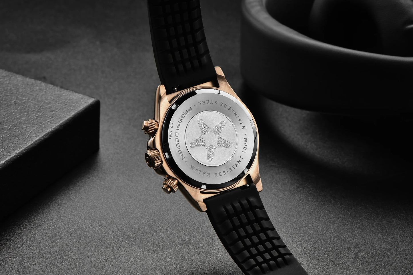 PAGANI DESIGN 1664 Luxury Automatic Mechanical Men's Watch VK63 movement AR Sapphire Crystal Rubber 100m Waterproof Men's Watch