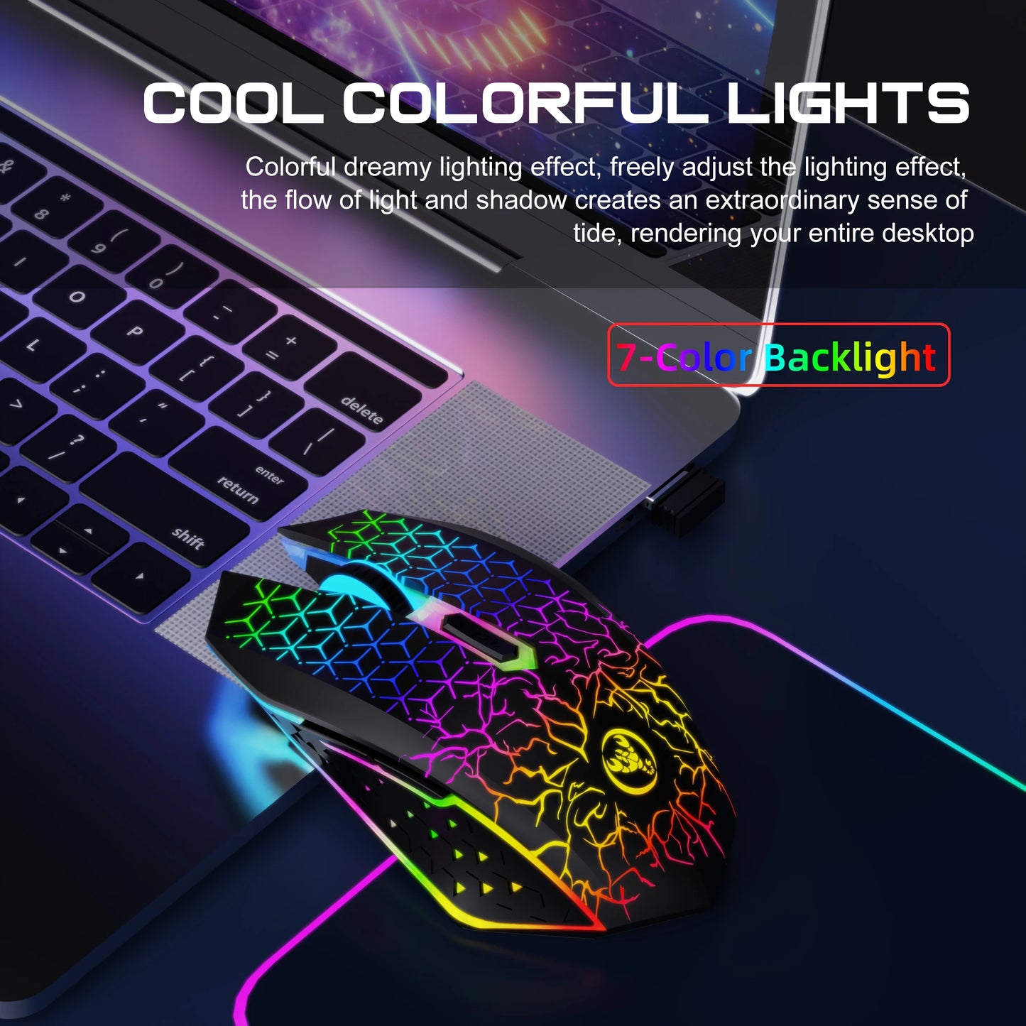 New Arrival Ergonomic 3D Dual Mode RGB Backlit Gaming Mouse 6-Button Rechargeable 500mAh Wireless Mouse Optical Tablet Game