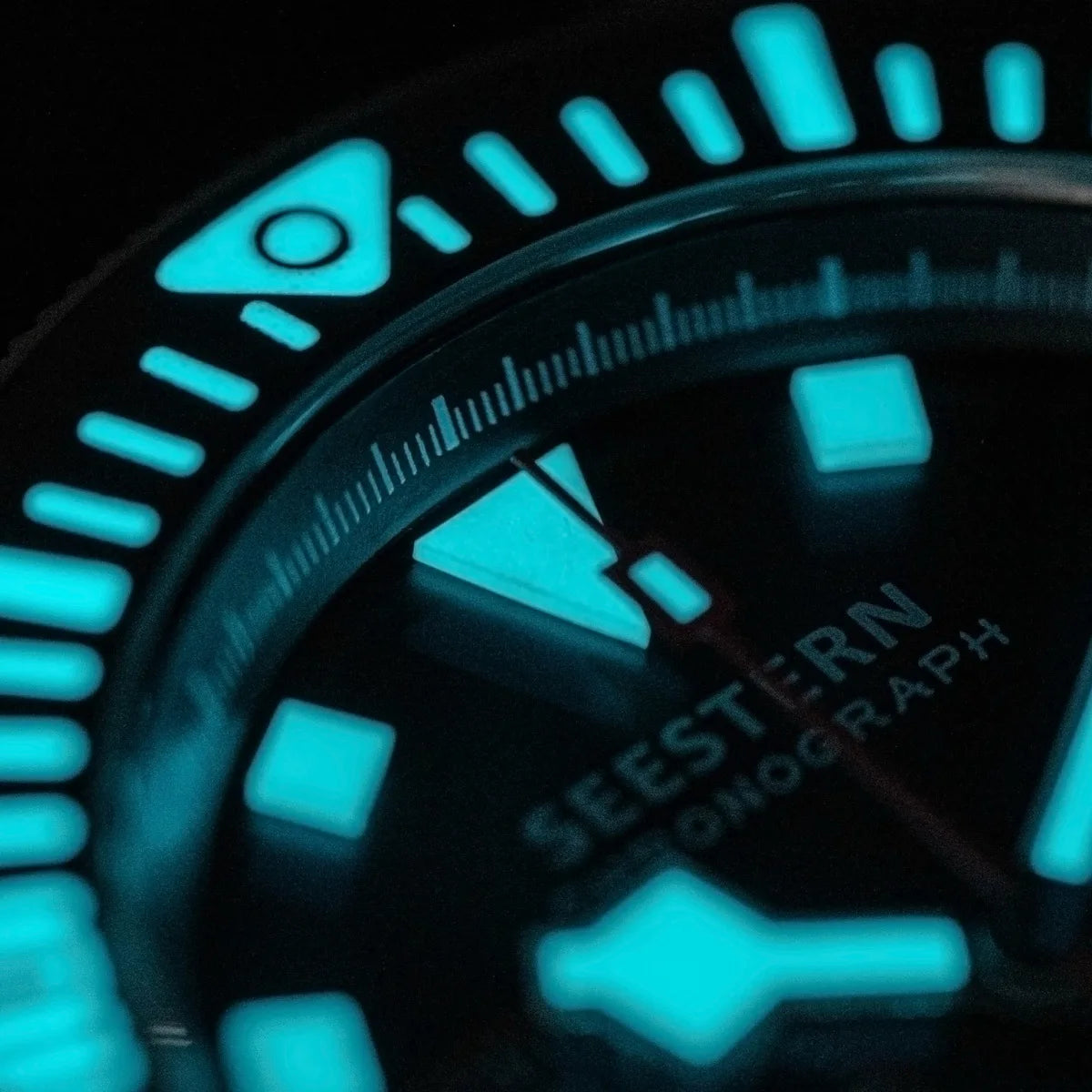 SEESTERN Chronograph Man's Watch Mechanical Tianjin ST1901 Movement Sapphire Wristwatches Nylon Sticker Strap Luminous Skeleton