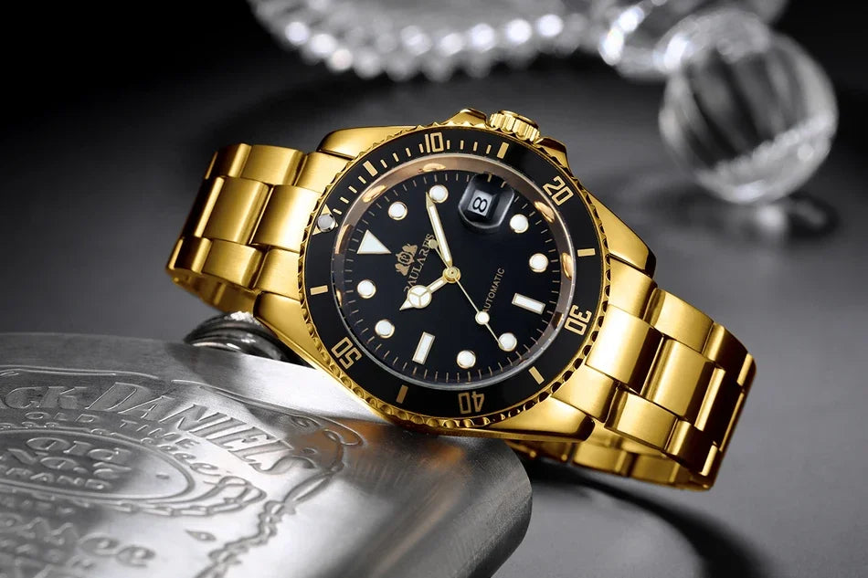Automatic Mens Watch Mechanical Movement Stainless Steel Gold Silver Green Red Dial Date Strong Luminous Luxury Watches