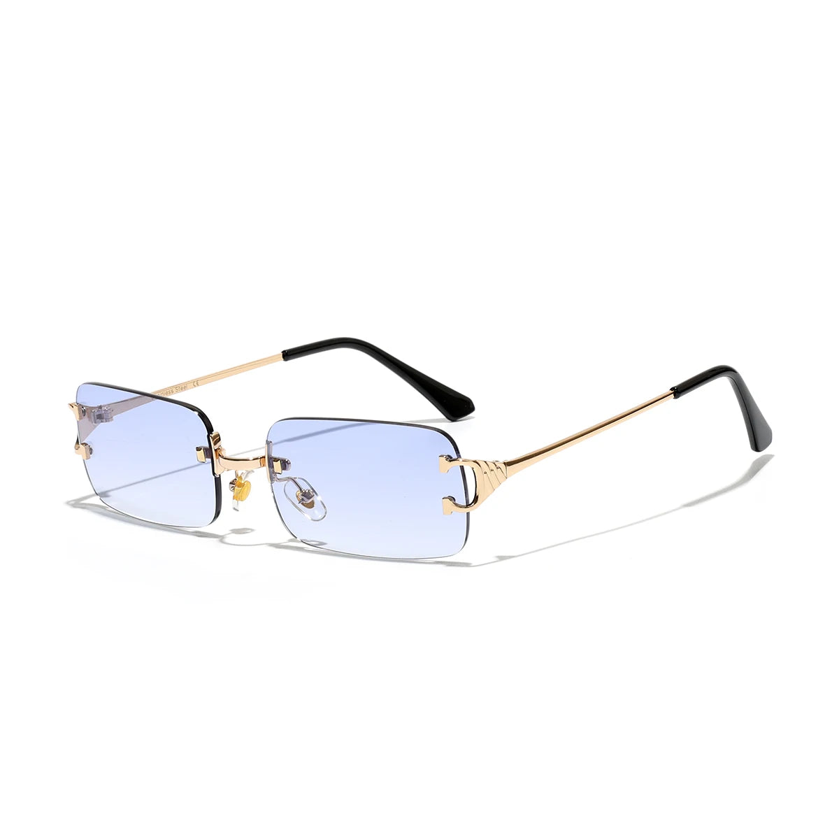 Ruiao 2026 rimless sunglasses UV400 fashion square metal glasses for men women designer man's brand sun shades for outdoor