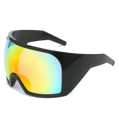 Oversized Black Punk Goggle Sunglasses Women Men Luxury Brand Designer Y2K Sport Sun Glasses Retro One Piece Outdoor Shade UV400