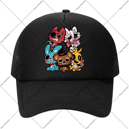 FNAF Baseball Cap Five Nights At Freddys Unisex Sun Hats Cartoon Anime Printed Hat Boys Girls Fashion Caps Birthday Party Gifts