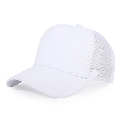 New 5 Pane Mesh Baseball Cap Adult Hip Hop Curved Snapback Hats Summer Sunshade Sun Hat Simple Trucker Cap Advertising