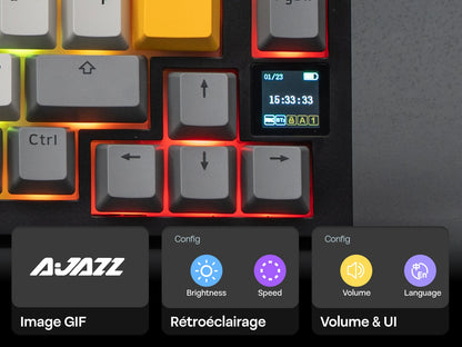 ISO-FR Layout EPOMAKER X AJAZZ AK820 PRO 75% AZERTY French Hot-Swap Wired/BT/2.4GHz Wireless Mechanical Keyboard for Win/Mac/PC