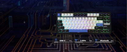 EPOMAKER TH85 80% QWERTY ANSI Layout VIA Gasket Hot-Swap Wired/2.4Ghz/BT5.0 Wireless Mechanical Keyboard for Office/Gaming
