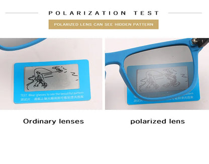 Black Polarized Square Sunglasses Men Women Fashion Classic Driving Shades for Outdoor Sports Cycling Travel Fishing Eyewears