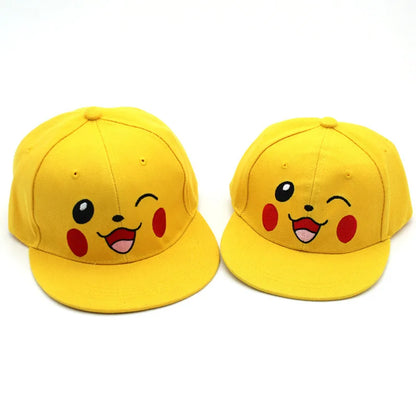 Hat Anime Pokemon Baseball Cap Hat Adjustable Pikachu Cosplay Hip Hop Cartoon Adult Hats Boy Girl Kids Birthday Gifts