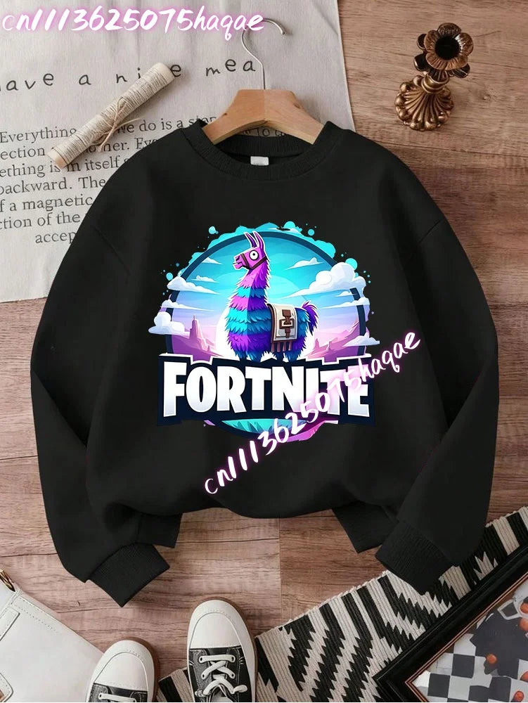 Fortnites Series Kids Sweatshirts Trendy Boys Girl Long Sleeves Pullover Tops Autumn Winter Cartoon Child Clothes Birthday Gifts