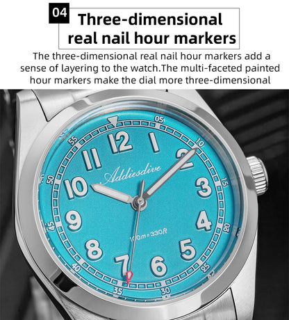 ADDIESDIVE 2026 New Men's Luxury Quartz Watch 100m Water Resistance Sapphire Crystal Japanese Movement BGW9 Blue Lume AD2521