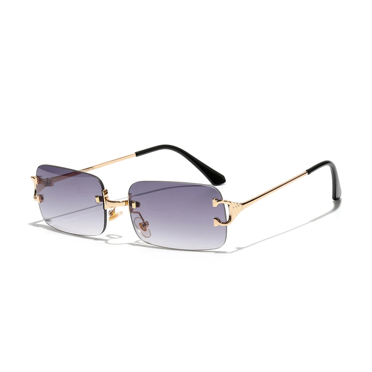 Ruiao 2026 rimless sunglasses UV400 fashion square metal glasses for men women designer man's brand sun shades for outdoor