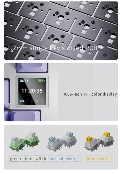 Ajazz AK820 /AK820PRO Gaming Mechanical Keyboard 82 Keys Wired Bluetooth 2.4GHz Wireless Gamer Keyboard Custom Gasket for Laptop