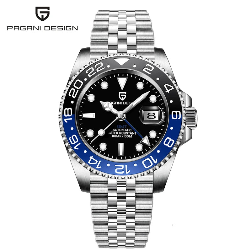 PAGANI DESIGN 40MM GMT Watches for Men Luxury Sapphire AR Mechanical Watch Ceramic Bezel Automatic 100M Waterproof Gift watch
