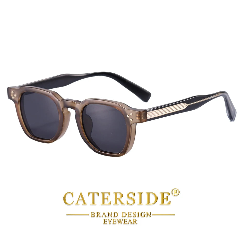 CATERSIDE New Vintage Men's Sunglasses High-Quality Square Sun Glasses Women's Outdoor Travel Beach Summer Fashion Glasses Uv400