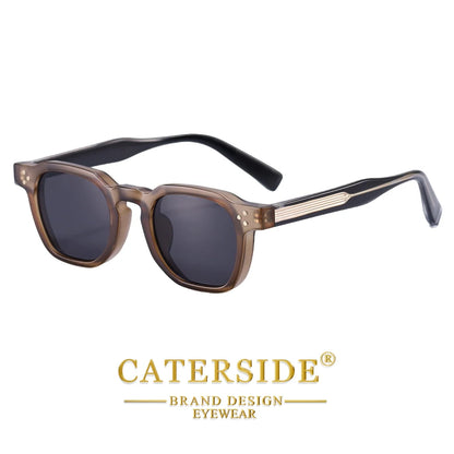 CATERSIDE New Vintage Men's Sunglasses High-Quality Square Sun Glasses Women's Outdoor Travel Beach Summer Fashion Glasses Uv400