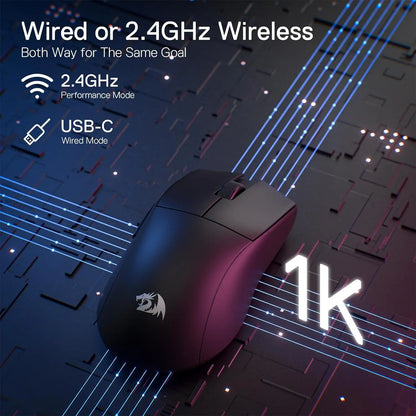 Ασύρματο Gaming Ποντίκι Redragon M916, 49G Εξαιρετικά Ελαφρύ Ασύρματο Gaming Ποντίκι 8K DPI 2.4G με Εργονομική Κατασκευή για Φυσικό Κράτημα