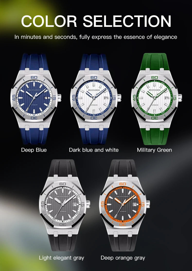 New Arrivals Specht & Söhne Dive Watch 40MM Miyota 8215 Automatic Mechanical Watches For Men Octagon Bezel Steel Reloj Hombre